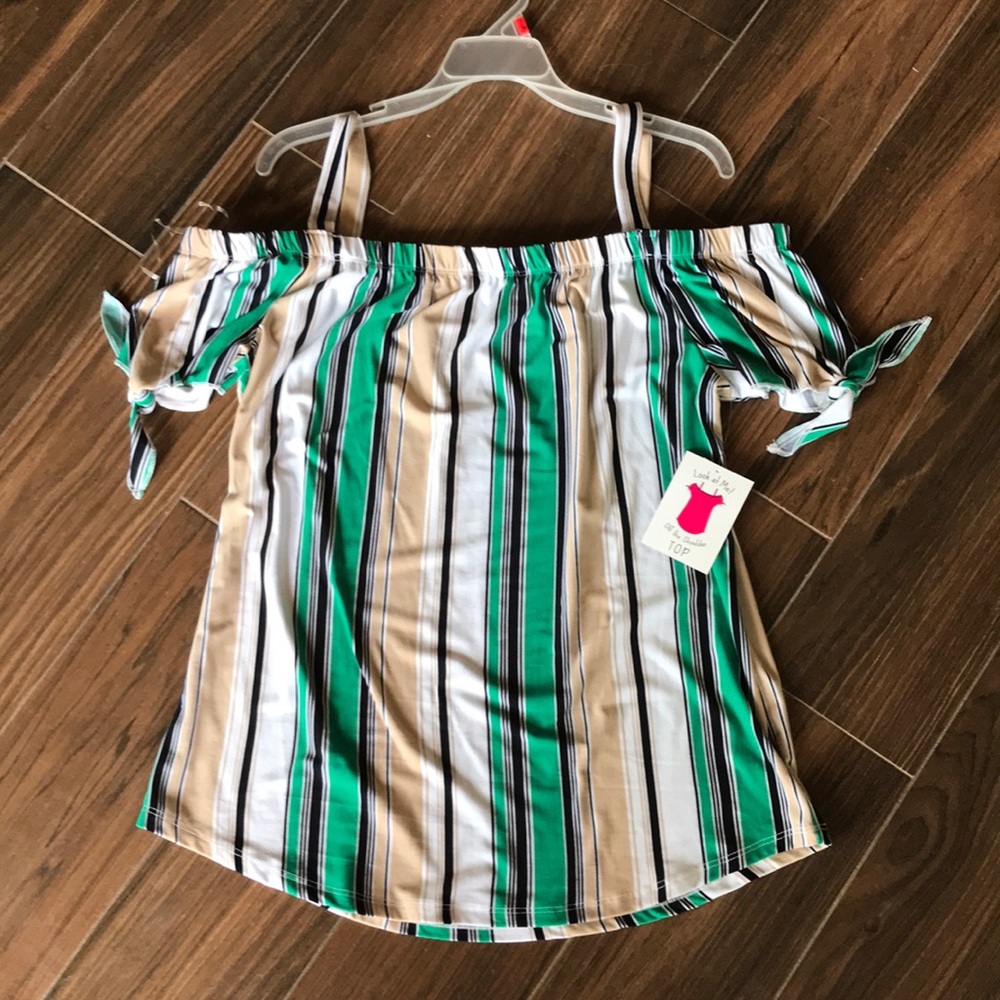 Striped, Off-the-Shoulder Top